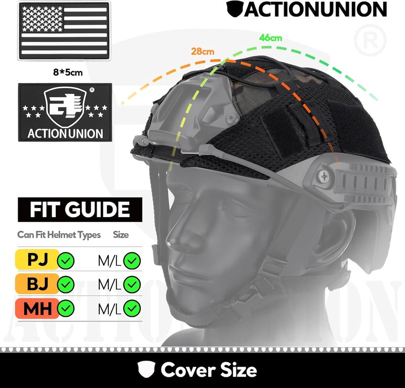 ACTIONUNION Tactical Airsoft Helmet Cover for PJ/BJ/MH Helmet - Image 2